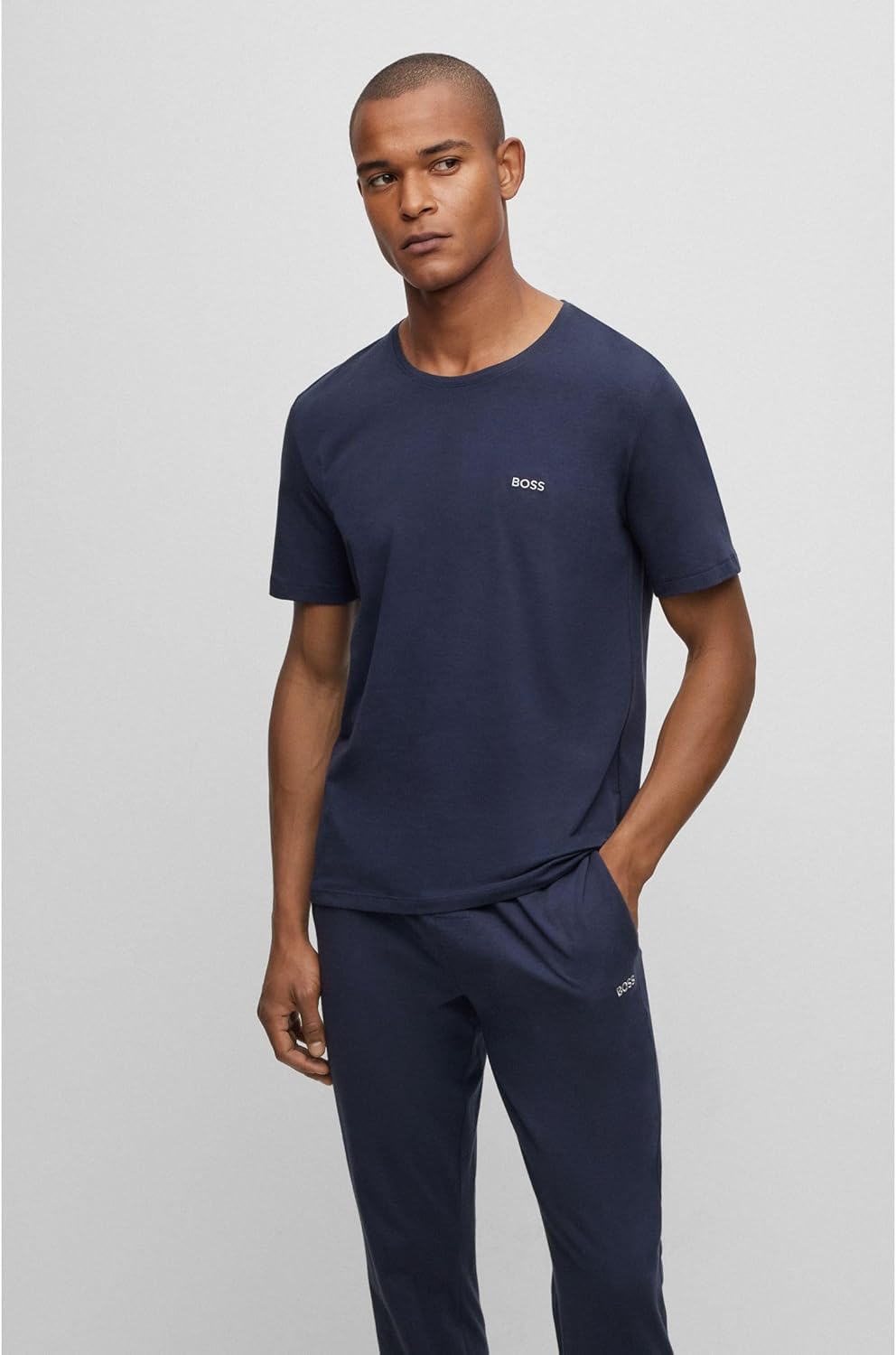 BOSS Herren T-Shirt Mix & Match mit Logo, DarkBlue, S