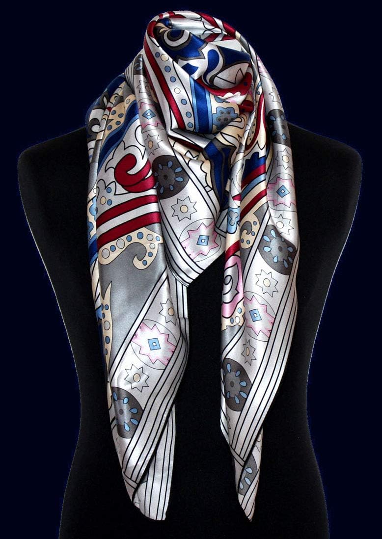Lorenzo Cana - Luxus Damen Seidentuch, 100% Seide, XL Satin Tuch Seidensatin 110 cm x 110 cm aufwänd