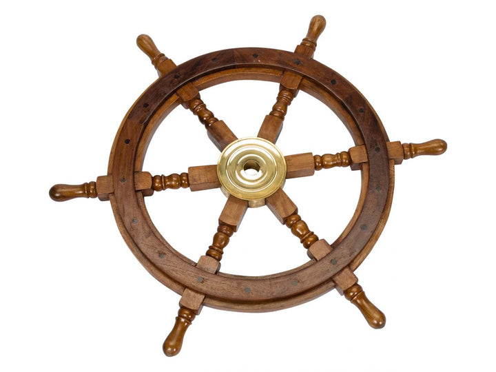 Steuerrad 62cm Holz Messing Schiff Schiffsrad Schiffssteuerrad Schiffe Boot