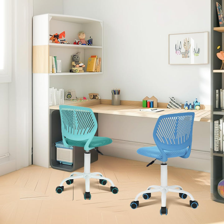 Homy Casa 2er Set Schreibtischstuhl Verstellbarer Drehstuhl Bürostuhl Stoffsitz Arbeitsstuhl ohne Ar