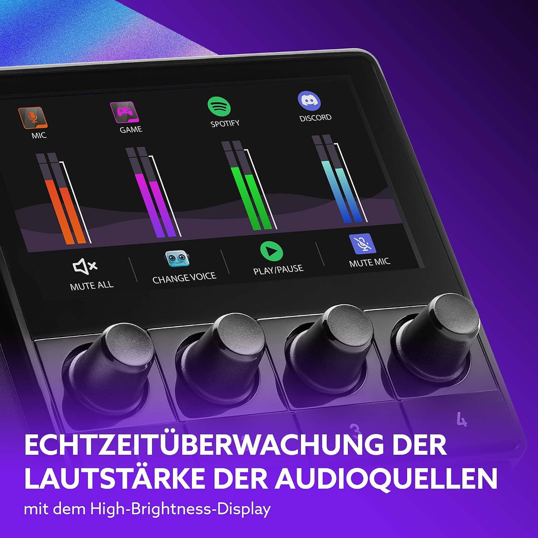 Hercules Stream Starter Kit - Stream 100 + Mikrofon HUD-600 PC | Stream-100-LCD-Controller, USB/XLR-