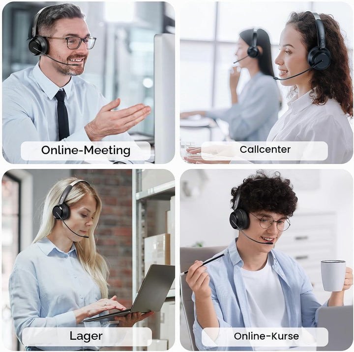 EKSA H35 Bluetooth Headset, Wireless Headset mit Mikrofon, [25 Stdn Spielzeit &amp; 169g Ultraleichtes]