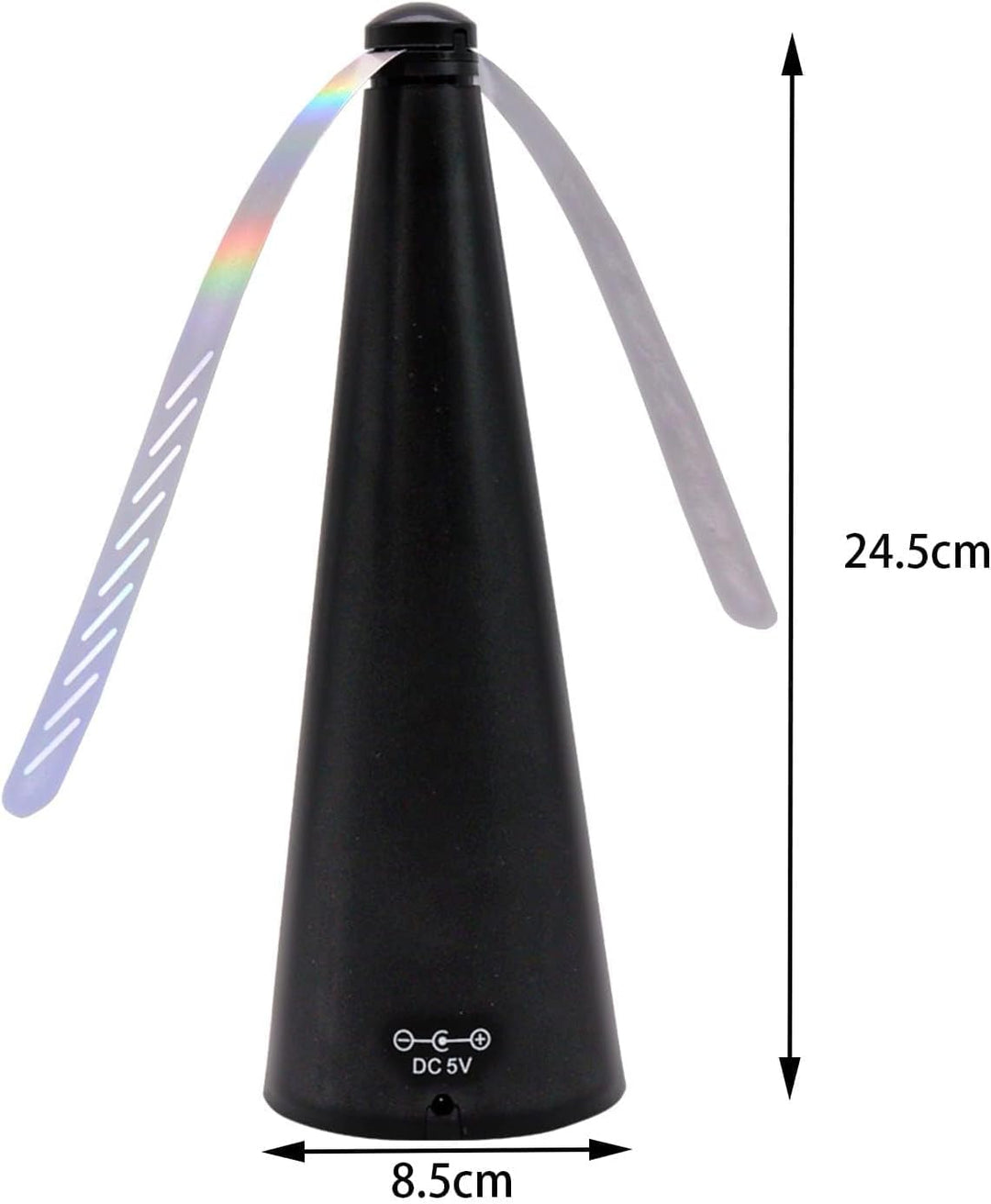 3Pcs Fliegenwedler - Tischventilator Gegen Fliegen und Wespen 2-in-1-Startmodus 3 Stück Schwarz-A, 3