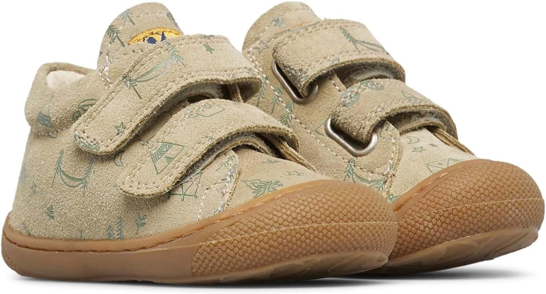 Naturino Lauflernschuhe aus Nappaleder 17 EU Beige Grau Grun, 17 EU Beige Grau Grun