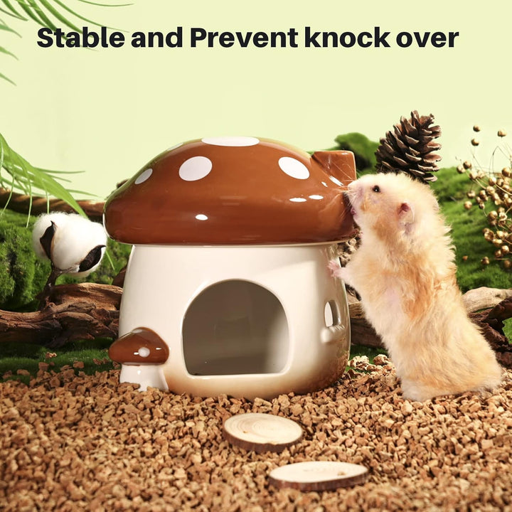 BUCATSTATE Hamsterversteck Keramik, pilzförmiges Hamsterhaus und Lebensraum Frisches Bett Ideal für