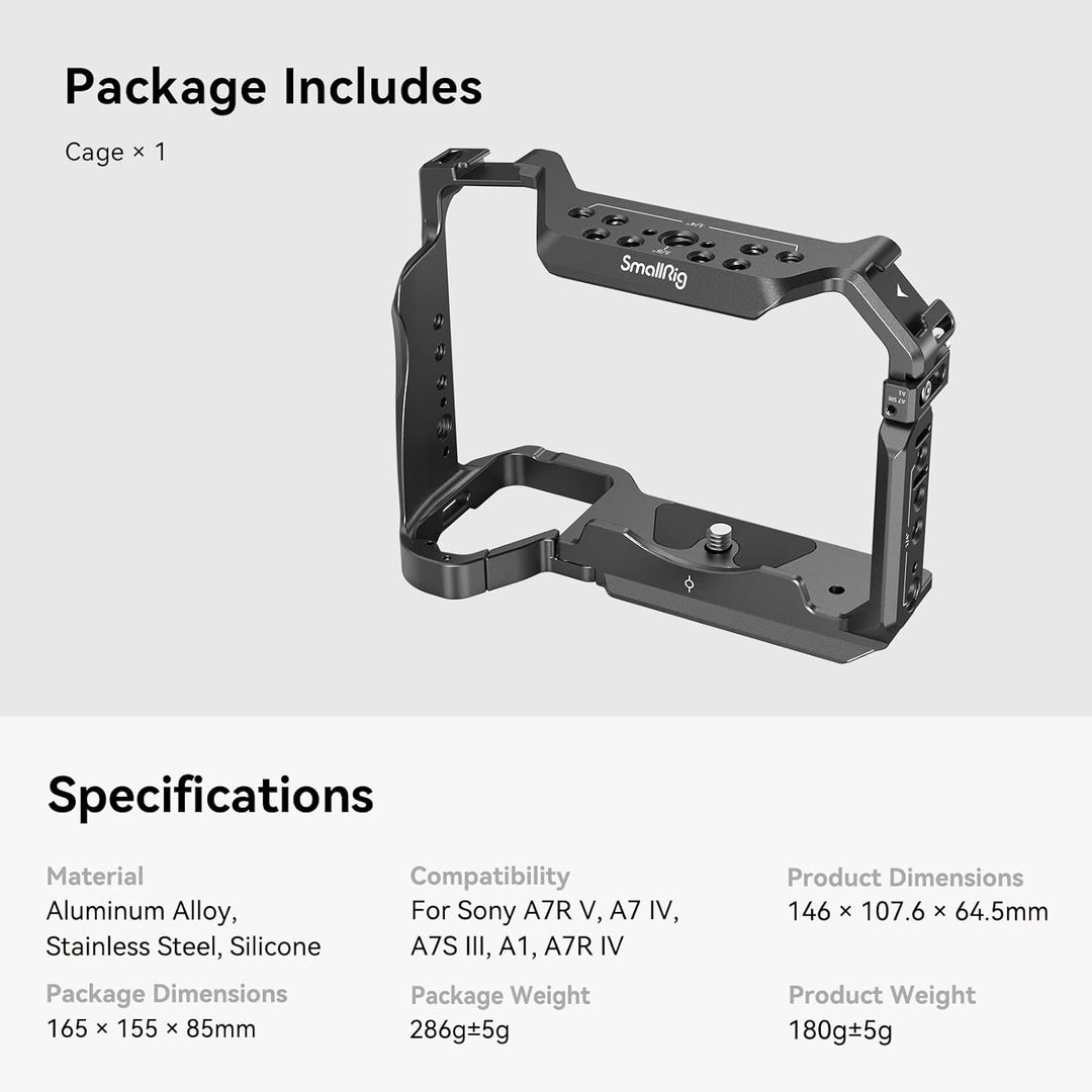 (Aktualisierte Version) SMALLRIG Full Cage Käfig für Sony Alpha 7R V/Alpha 7 IV/Alpha 7S III/Alpha 1