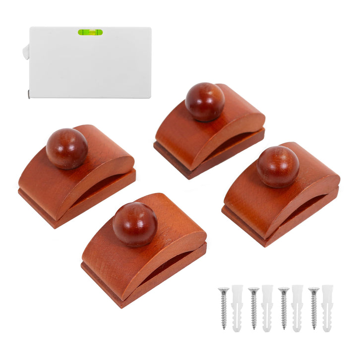 Katai - Steppdeckenklammern - Set mit 4 Stück, klein, aus Holz, Wandhalterungen für Teppiche und Wan