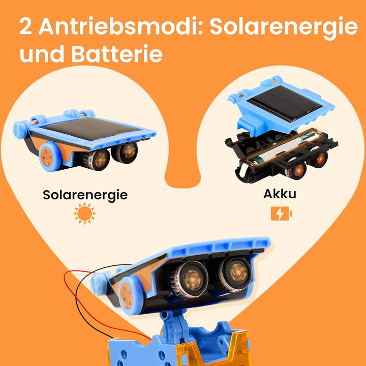 Sillbird Solar Roboter Kinder Spielzeug ab 8 Jahre, 12-in-1 Solar- und batteriebetriebener Motor mit
