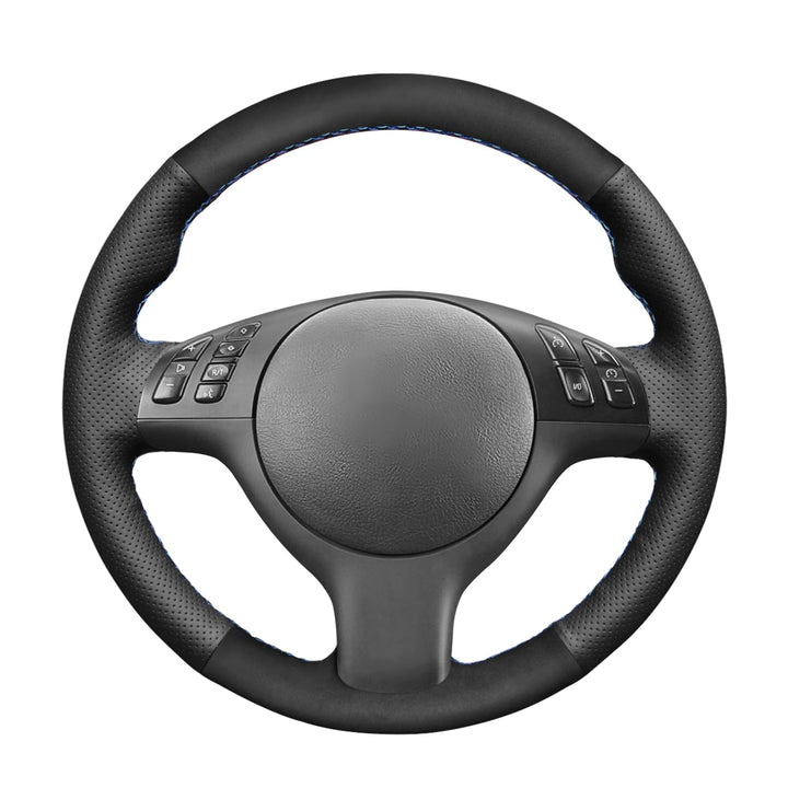MEWANT DIY Hand Nähen Auto Lenkradbezug aus Echtleder&Wildleder Lenkradhülle für 3 Series E46 E46/5