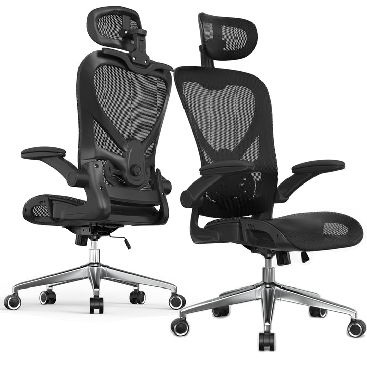 naspaluro Bürostuhl Ergonomisch Schwarz, Individuell Verstellbarer Gaming Stuhl Drehstuhl Ergonomisc