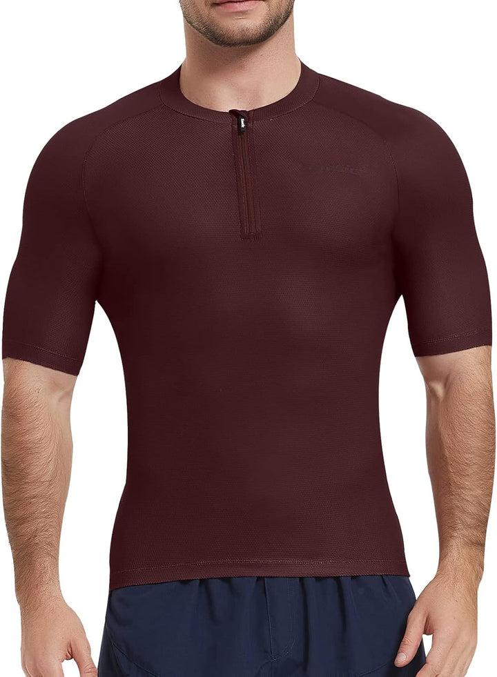Santic Radtrikot Herren Kurzarm Fahrradtrikot Herren Fahrradshirt Radshirt Kurzarm Sommer mit Tasche