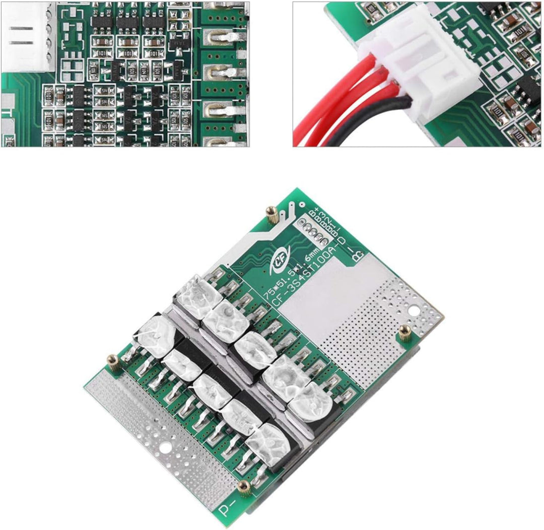 Li-Ion 18650 Batterieschutzplatine, 3S 11,1 V/12 V/12,6 V 50 A Batterie BMS PCB-Schutzplatine mit Wa
