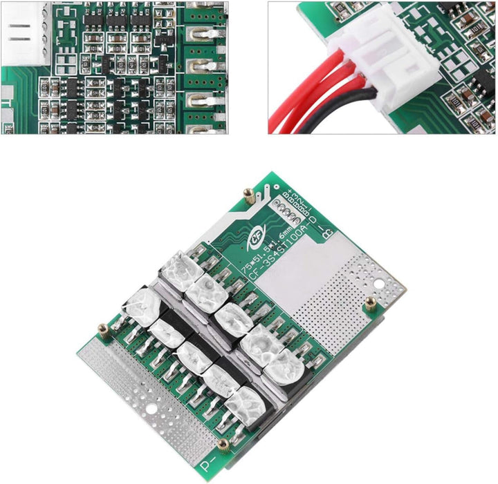 Li-Ion 18650 Batterieschutzplatine, 3S 11,1 V/12 V/12,6 V 50 A Batterie BMS PCB-Schutzplatine mit Wa