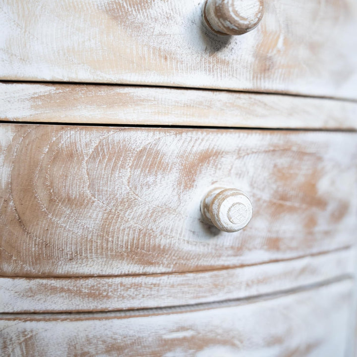 livasia Kleine, hohe Teakholzkommode, Nachttisch, Beistelltisch mit Schubladen,Schmuckschränkchen, S