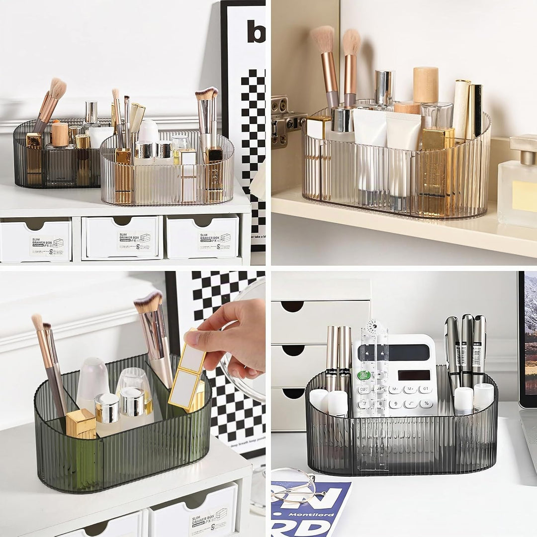 DASITON Make up Kosmetik Organizer,Pinsel Organizer mit 5 Fächern,Acryl Kosmetik Aufbewahrung mit Gr
