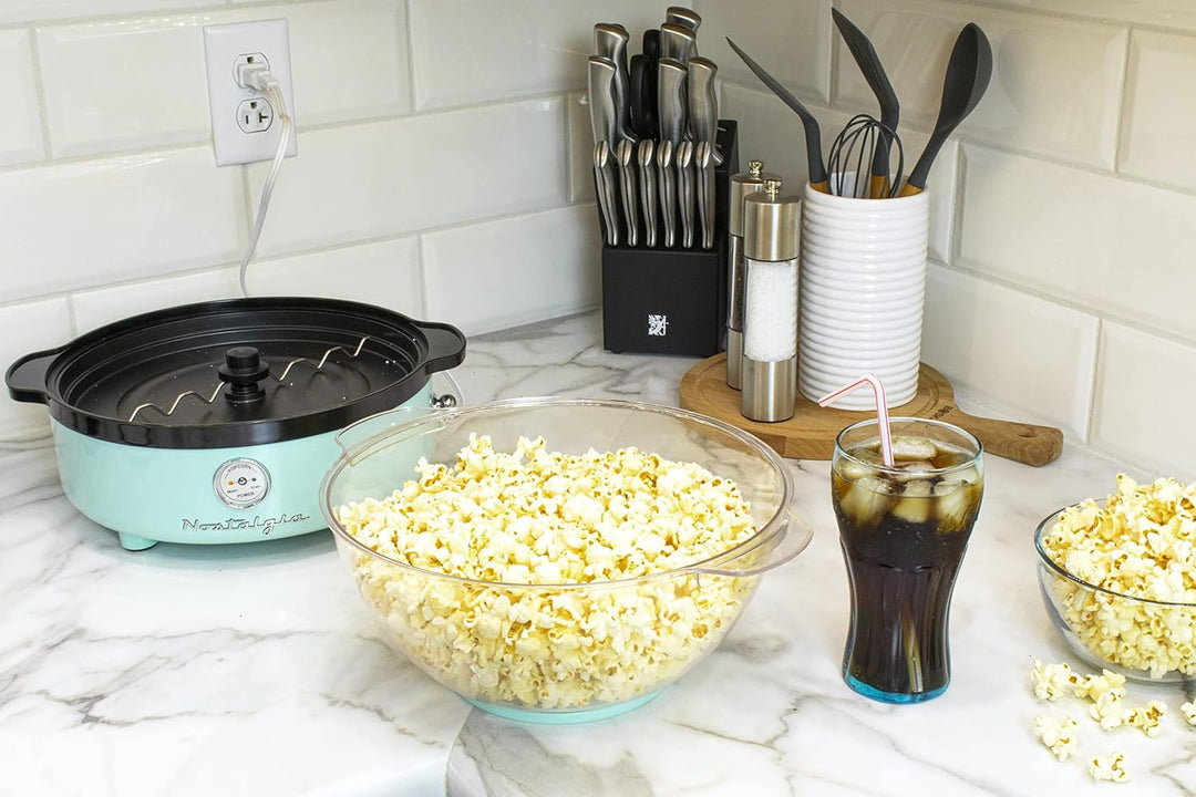 Nostalgia Retro-Rühr-Popcornmaschine 5.5L - Aqua Blau, Blau