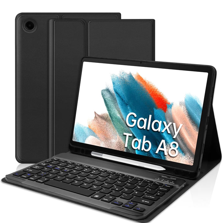 YUEJIDZ Tastatur Hülle für Samsung Galaxy Tab A8 10,5 Zoll,QWERTZ Deutsches Layout Bluetooth Magneti