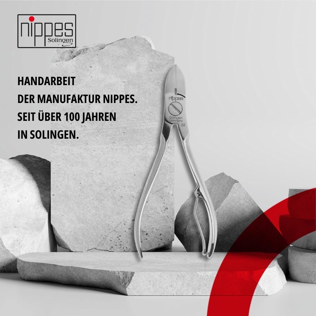 nippes Solingen Nagelzange für starke Fussnägel, 10 cm, Vernickelter Stahl, Profi Nagelzange für die