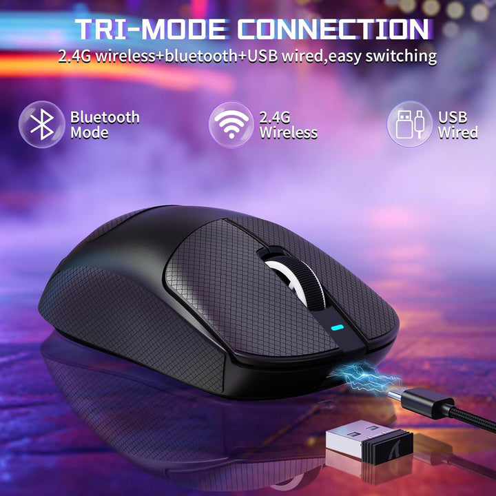 MAMBASNAKE X Attack Shark X8SE 55g ultraleichte kabellose Gaming-Maus mit Band–25000 DPI,PAW3311 Sen