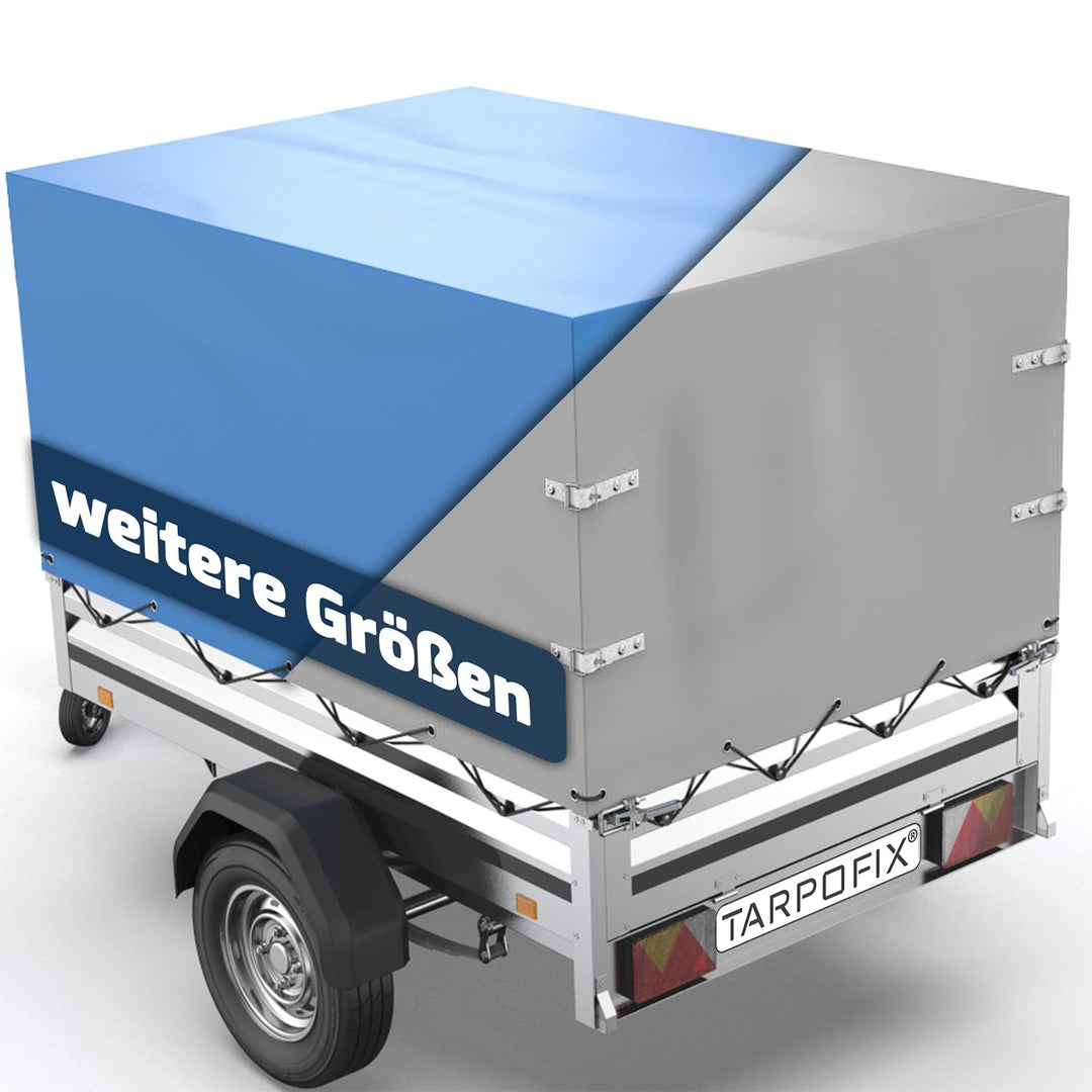 Tarpofix® Anhänger Plane 209x114x65 cm inkl. Planenseil | Anhängerplane Hochplane aus PVC PLANENMATE