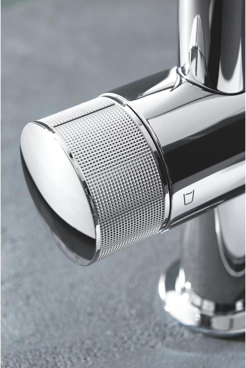 GROHE Blue Pure BauCurve - Einhand-Spültischbatterie mit Filterfunktion (Schwenkbereich 150°, Einloc