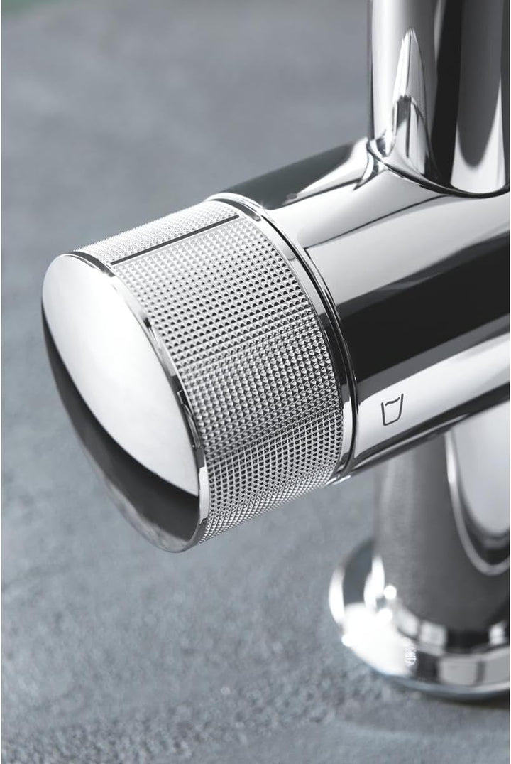 GROHE Blue Pure BauCurve - Einhand-Spültischbatterie mit Filterfunktion (Schwenkbereich 150°, Einloc