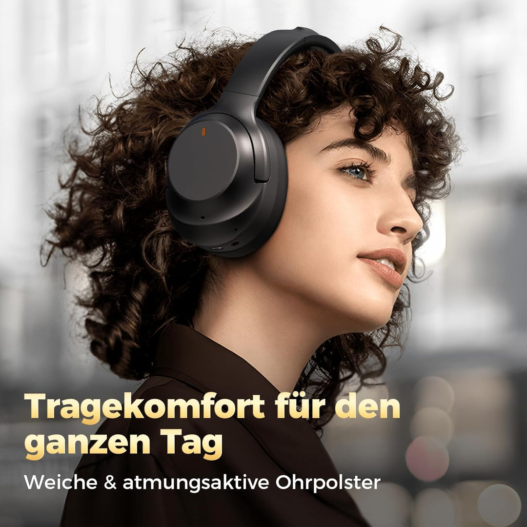 Upgraded Noise-Cancelling-Kopfhörer mit Bluetooth 5.4, Aktive Rauschunterdrückung (ANC) & ENC Mikrof