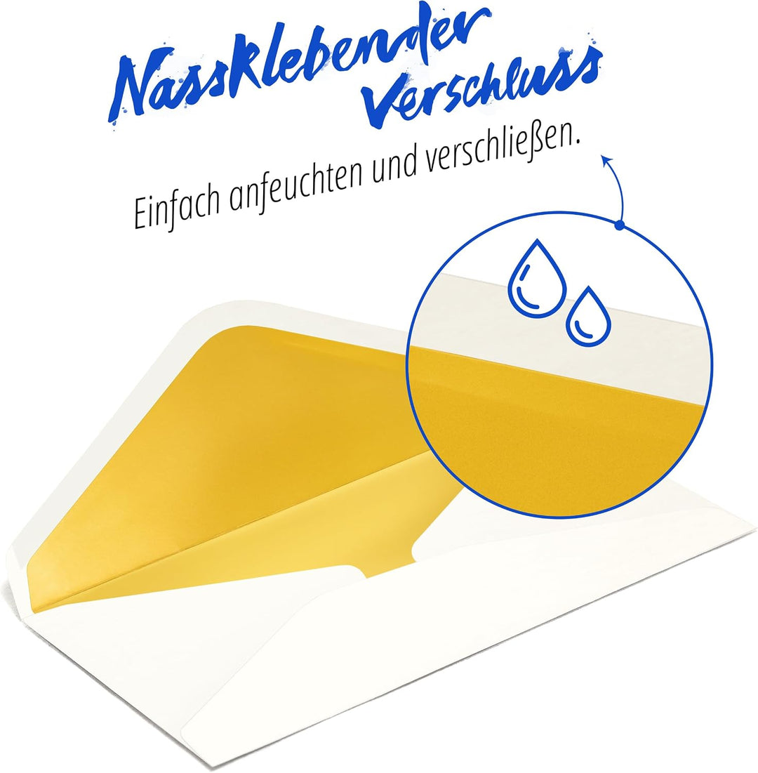 Japun – Briefumschläge (50 Stück), Kuvert, Umschlag ohne Fenster - DIN lang - 220 x 110 mm - innen: