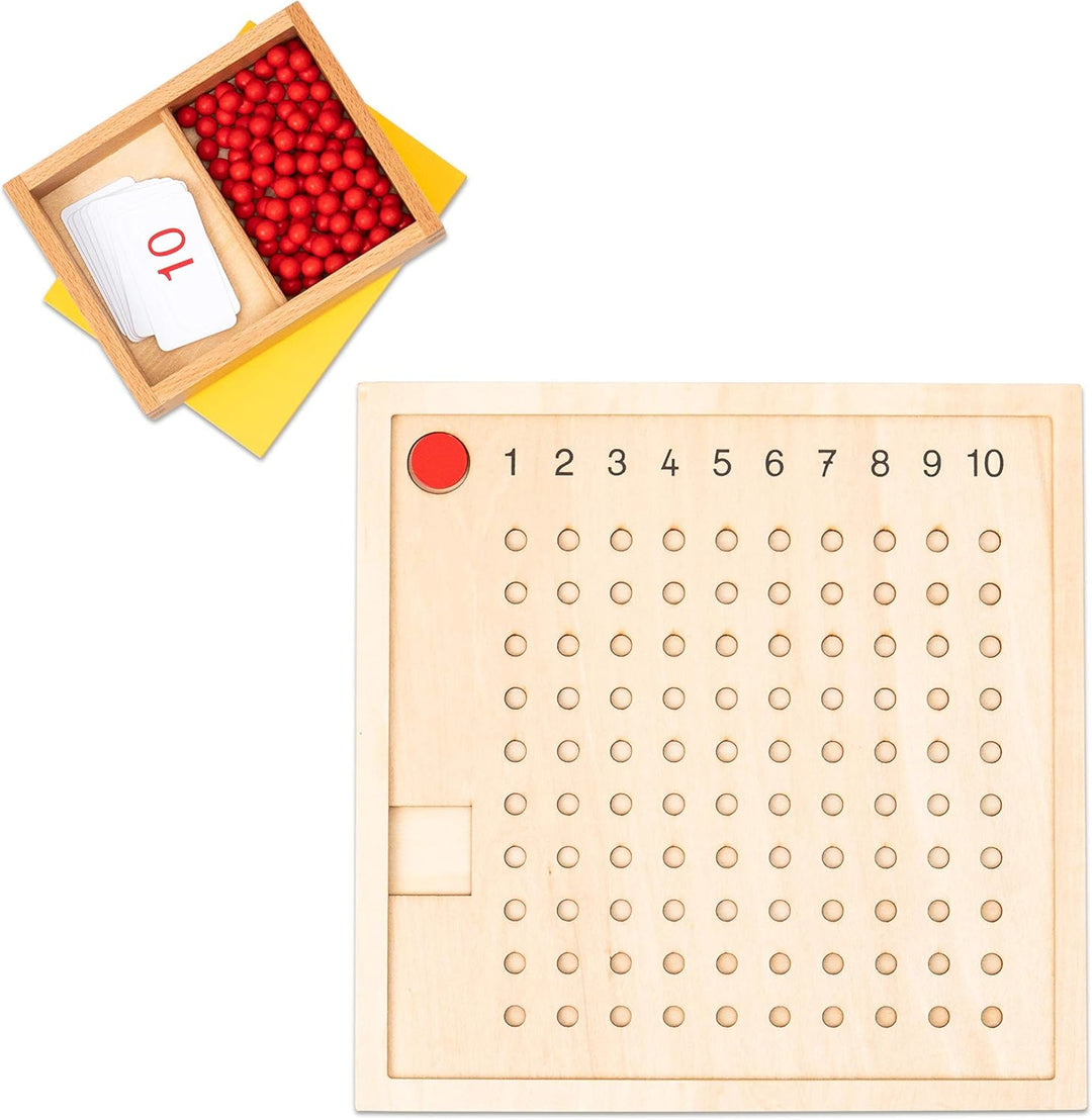 Betzold 85784 - Multiplikationsbrett aus Holz - Rechenspiel Lernmittel Mathematik Nocolor, Nocolor