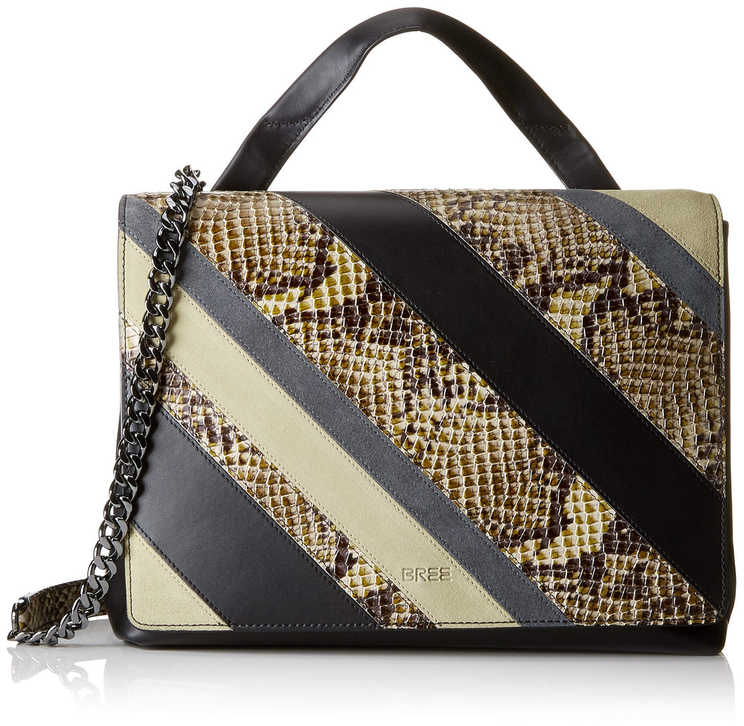 BREE Damen Issia 3, Bl./beige Rep. Flap, Sh. B. W18 Schultertasche Mehrfarbig (bl./beige)