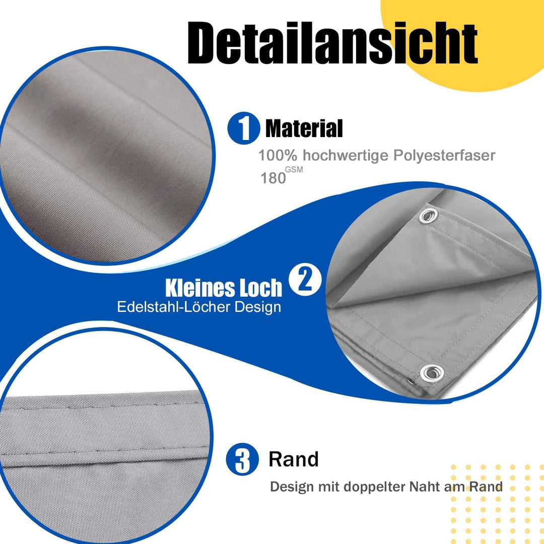 Sonnensegel mit Befestigungsseile, Sonnenschutz Wasserdicht, UV-Schutz Windschutz, Sonnensegel Polye