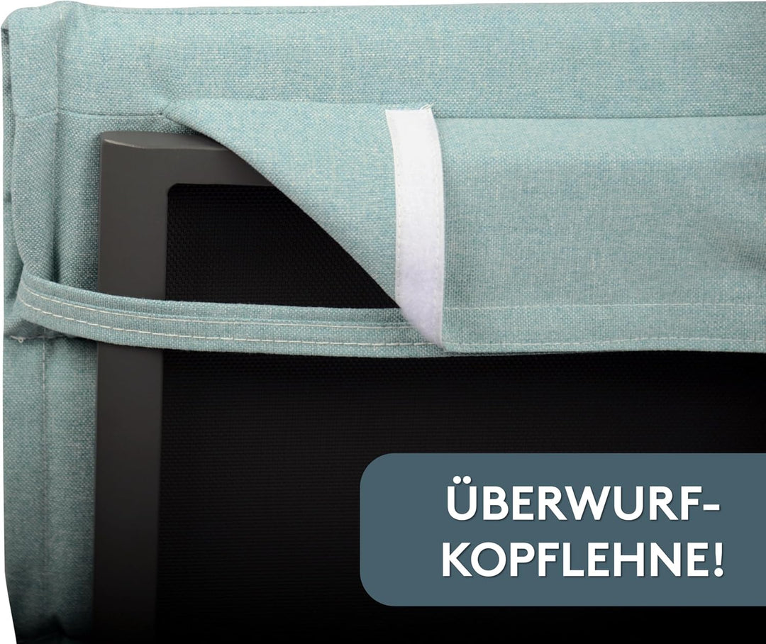 LILENO HOME Gartenstuhl Auflagen als [2er Set - Niedriglehner] in Petrol - Bequeme Liegen als Sitzau