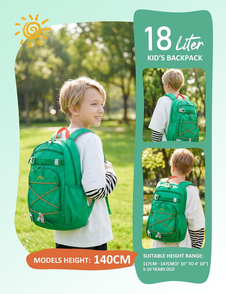 Mountaintop 18L Kinderrucksack Mädchen Jungen für Schule Wandern | Schulrucksack Schultasche mit Bru