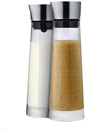 blomus -MACCHIATO- Zucker & Sahne Set aus Glas, 180 ml Fassungsvermögen, Edelstahldeckel, für Tee- u