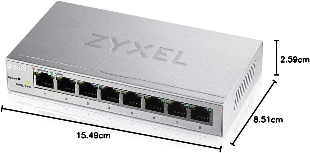 Zyxel 8-Port Gigabit Web Managed Switch, Lifetime Garantie [GS1200-8], 8-Port