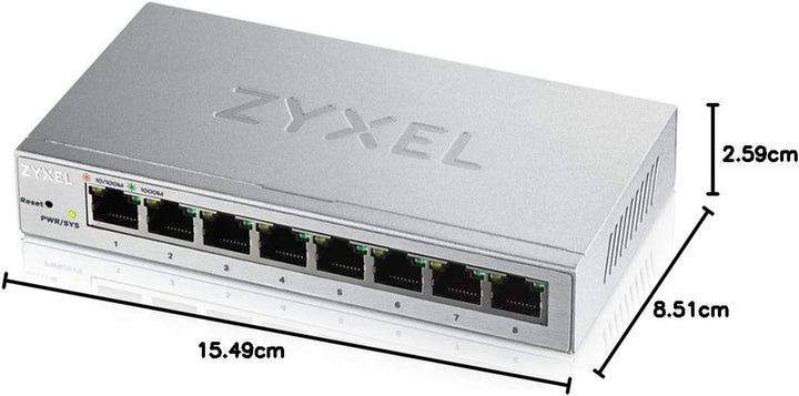 Zyxel 8-Port Gigabit Web Managed Switch, Lifetime Garantie [GS1200-8], 8-Port