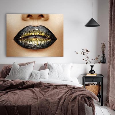 wandmotiv24 Leinwandbild 260 g/m² - Kunstdruck auf Leinwand - Wandkunst - Wandbild mit Frauen Lippen