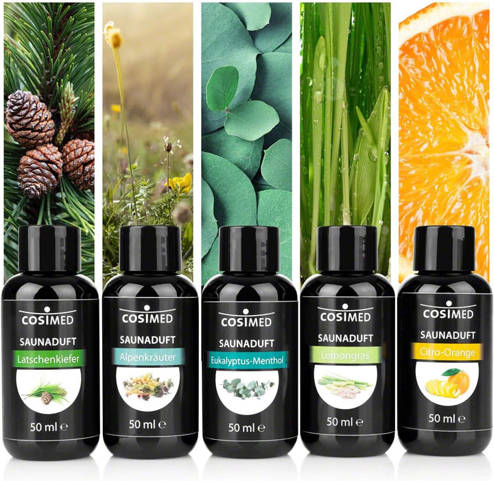 Probierset Saunadüfte, Saunaduft, Saunaaufguss Konzentrat, 6 Flaschen à 50 ml