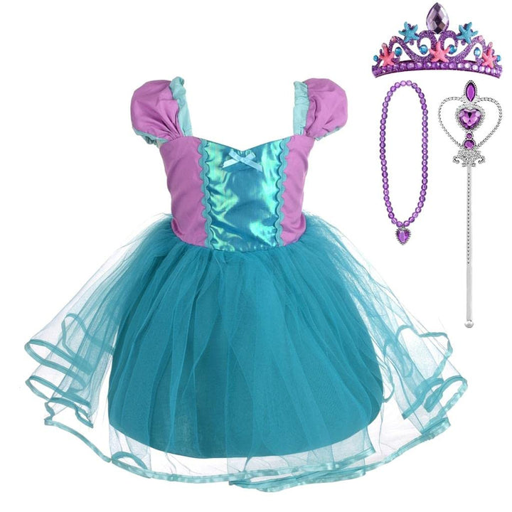 Lito Angels Mädchen Prinzessin Schneewittchen Cinderella Meerjungfrau Rapunzel Kleid Kostüm Weihnach