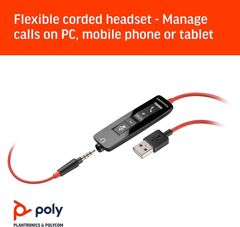 Plantronics – Blackwire 3215, kabelgebundenes USB-C Headset – Ein-Ohr Headset (Mono) mit Mikrofonarm