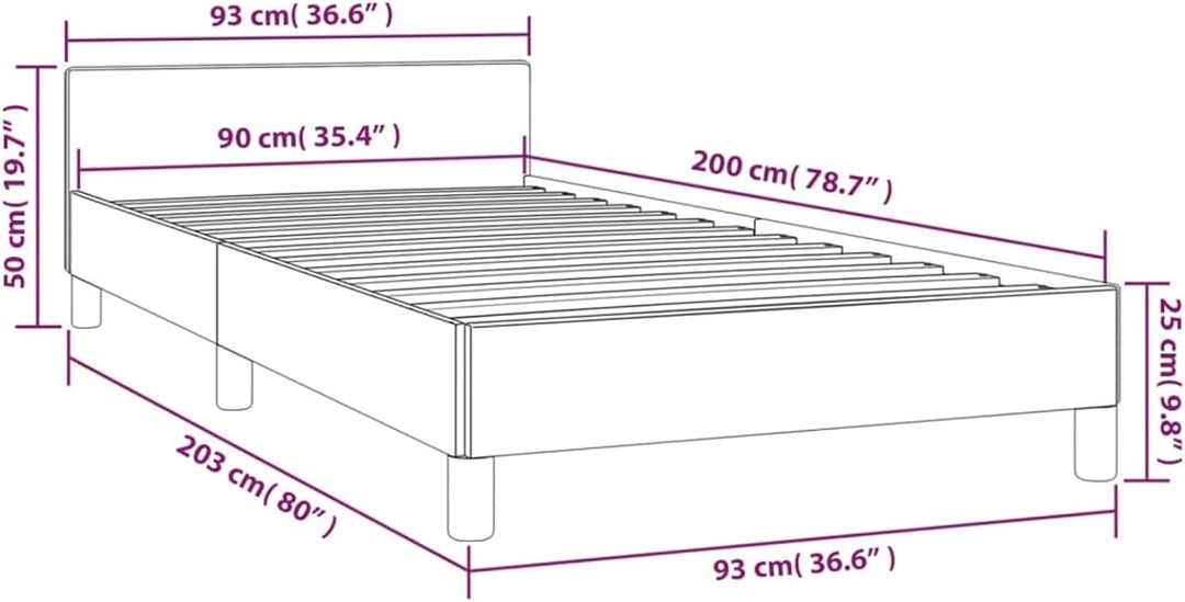 Tidyard Bettgestell mit Kopfteil Boxspringbett Bettrahmen Schlafzimmermöbel Schlafzimmerbett Polster