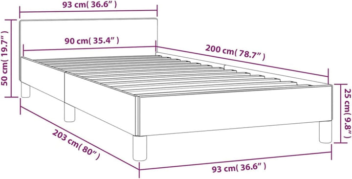 Tidyard Bettgestell mit Kopfteil Boxspringbett Bettrahmen Schlafzimmermöbel Schlafzimmerbett Polster