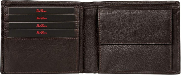 Red Baron Braune Herren Geldbörse aus Leder Querformat RB-WT-006-08