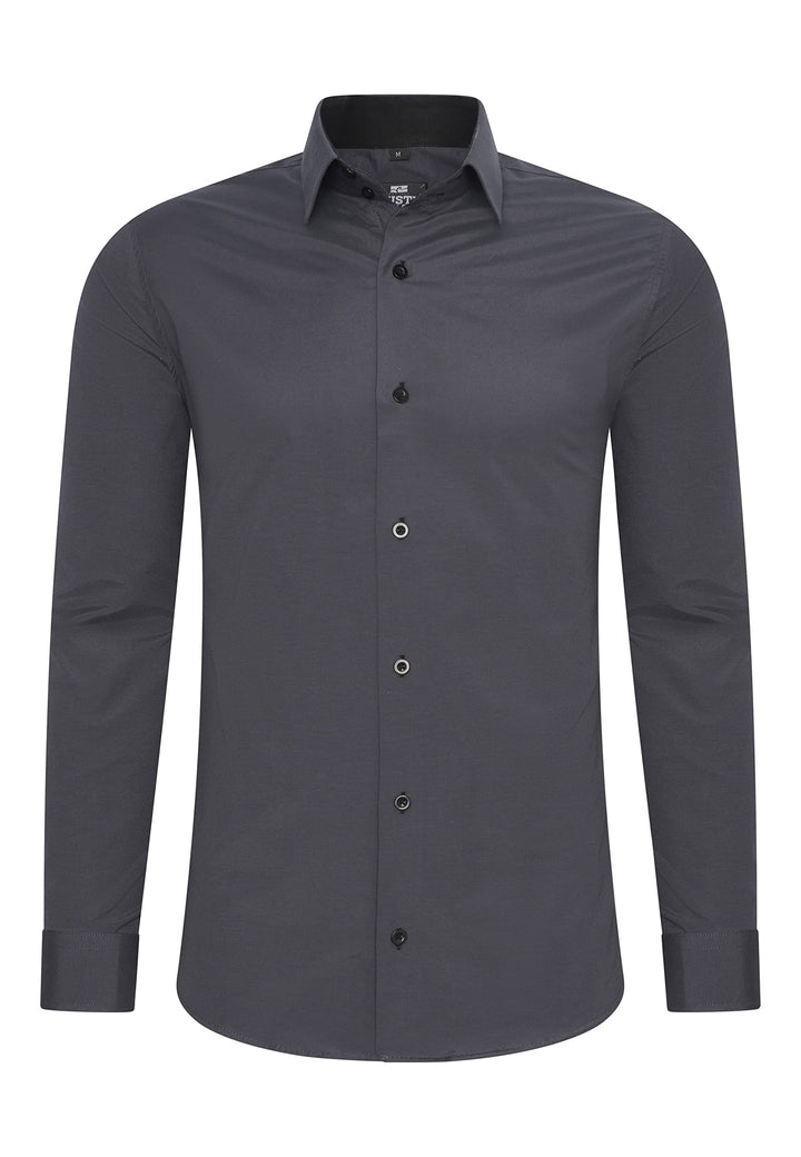Rusty Neal Herren-Hemd Premium Slim Fit Langarm Stretch Kontrast Hemd Business-Hemden Freizeithemd S