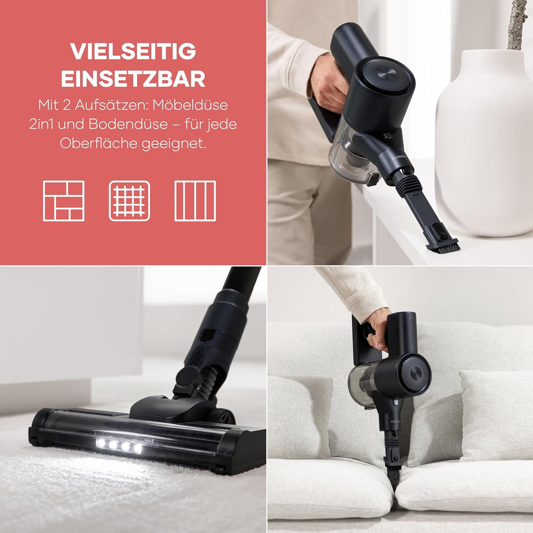 Severin Akku-Staubsauger kabellos, nur 1,5 kg/130W/40 Min., 0,5L, Verstaufunktion, höhenverstellbare