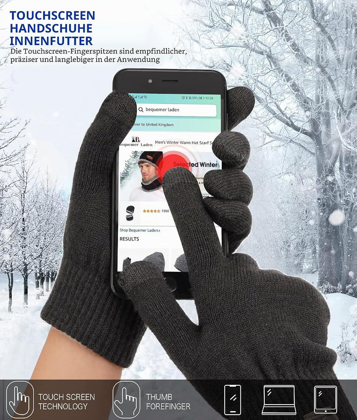 Bequemer Laden Damen Winter Warm Touchscreen Handschuhe Thermo Winterhandschuhe Kaschmir Strickhands