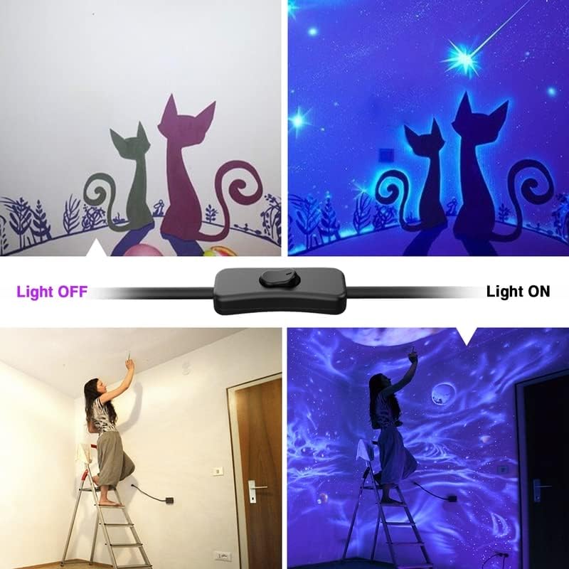 Onforu 2er 27W LED Schwarzlicht, UV Strahler mit Schalter, IP66 Wasserdicht Schwarzlichtlampe, UVA 4
