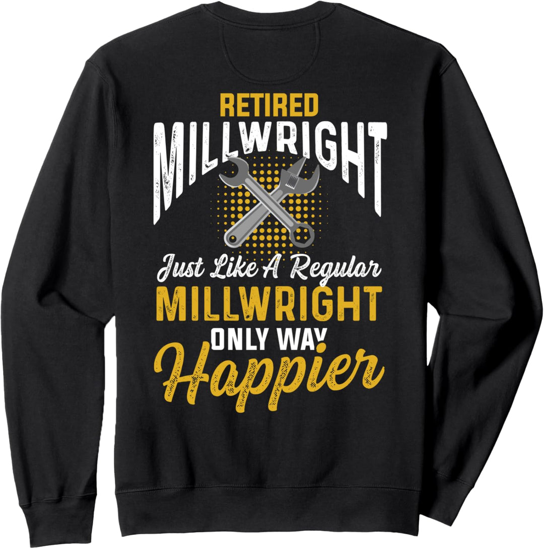 Pensioniertes Millwright-Bild auf der Rückseite der Kleidung Sweatshirt