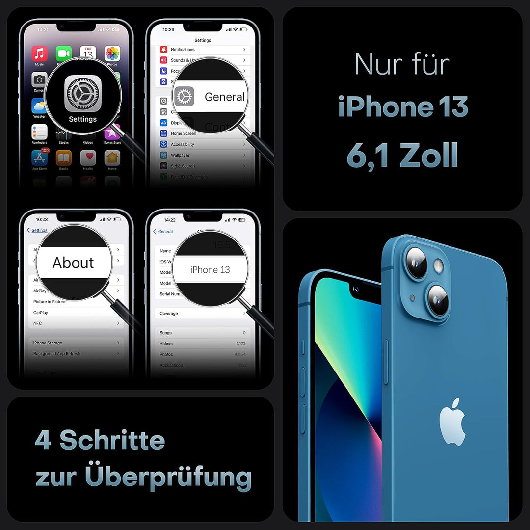 TOCOL 3 in 1 für iPhone 13 Hülle für MagSafe, mit 2 Stück Schutzglas [Schutz in Militärqualität] Sto