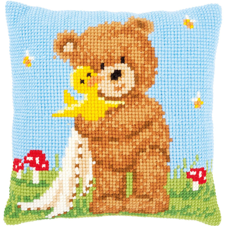 Vervaco PN-0172578 Kreuzstichkissen Popcorn &amp; Soufflé Kreuzstichset, Baumwolle, mehrfarbig, 40 x 40